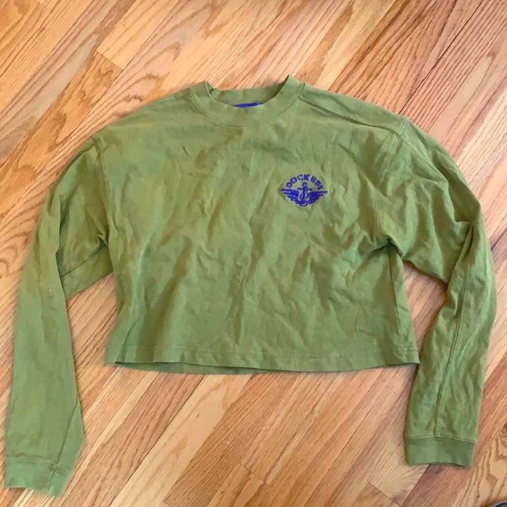 Dockers army green cropped crew neck